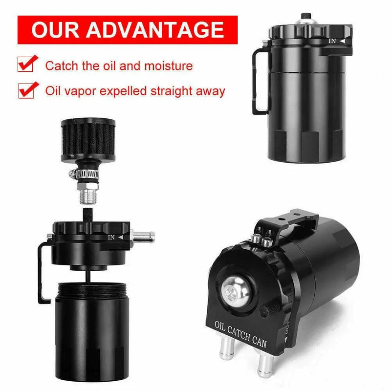 salelink.co.nz Unbranded Oil Catch Can with Breather 300ml Aluminum Oil Catch Can Breather 300ml Universal Kit