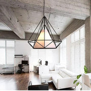 Pendant Hanging Light Lampshade Metal Diamond Black – view 3