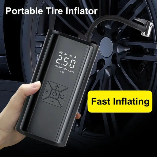 Wireless Digital Tire Inflator Air Pump with LED Light & LCD Display, 150PSI Portable Air Compressor – view 2