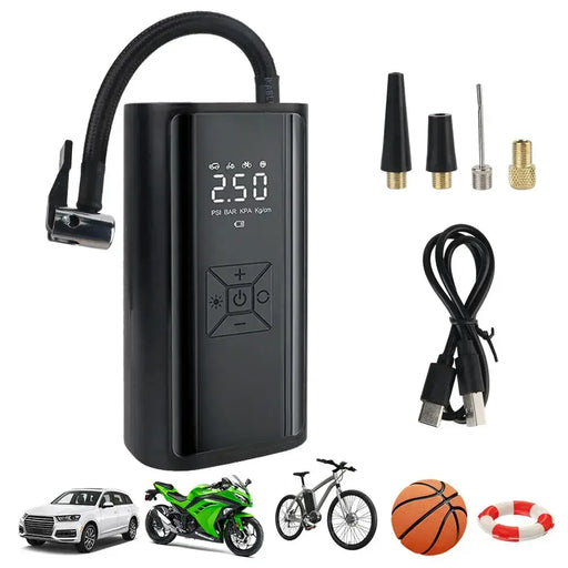 Wireless Digital Tire Inflator Air Pump with LED Light & LCD Display, 150PSI Portable Air Compressor – view 1