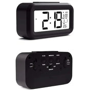 Digital Alarm Clock – Battery Operated with Indoor Temperature & Light Sensor Backlight (3 colors available) – view 4