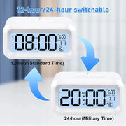 Digital Alarm Clock – Battery Operated with Indoor Temperature & Light Sensor Backlight (3 colors available) – view 8