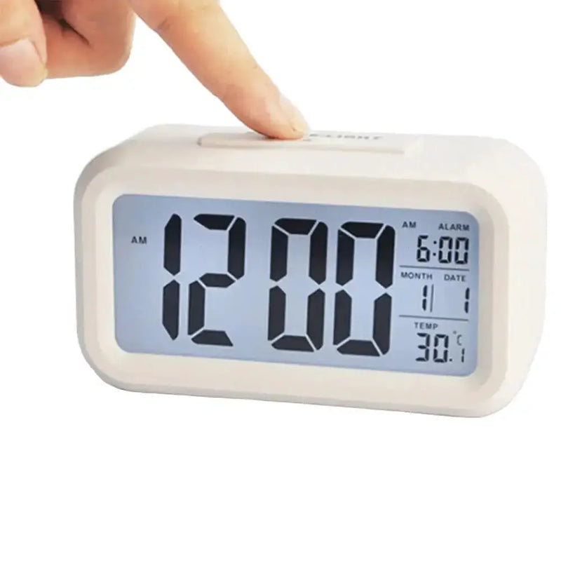 Digital Alarm Clock – Battery Operated with Indoor Temperature & Light Sensor Backlight (3 colors available) – view 10