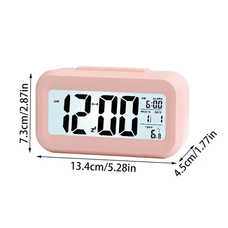 Digital Alarm Clock – Battery Operated with Indoor Temperature & Light Sensor Backlight (3 colors available) – view 13
