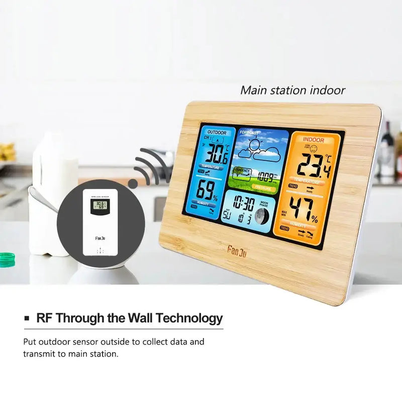 Digital Indoor-Outdoor Weather Station with Clock & Wireless Sensor (2 colours available) – view 8