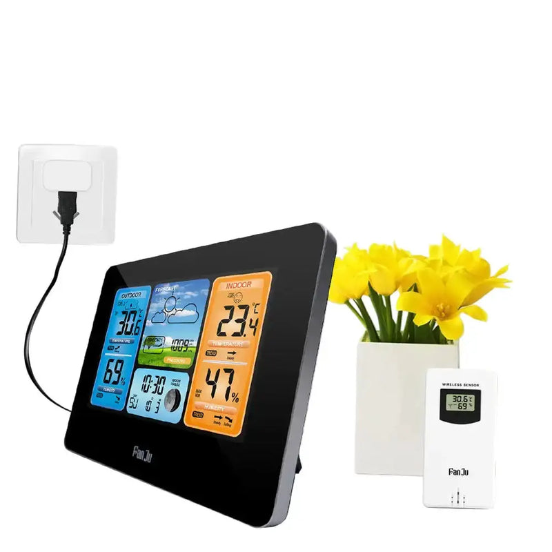 Digital Indoor-Outdoor Weather Station with Clock & Wireless Sensor (2 colours available) – view 7