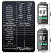 Digital Multimeter 600V AC/DC True RMS Auto-Range Tester (2 models available) – view 14