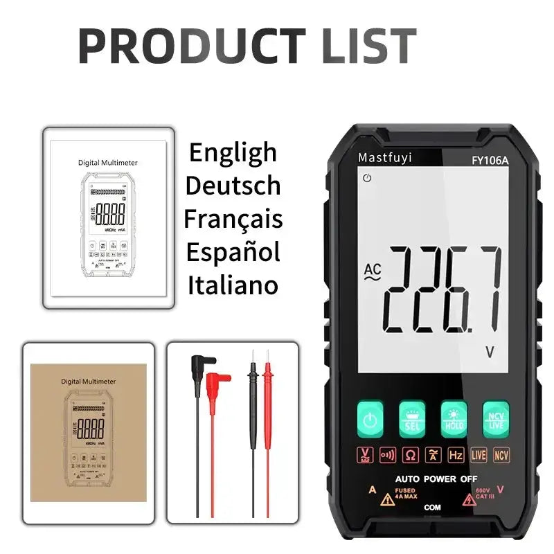 Digital Multimeter 600V AC/DC True RMS Auto-Range Tester (2 models available) – view 7