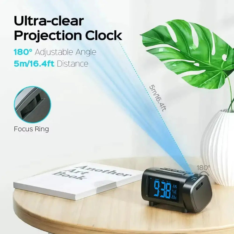 Habicare HBC Digital Projection Alarm Clock Radio Digital Projection Alarm Clock Radio