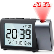 Digital Projection Alarm Clock – Rechargeable LED with USB Charger (Black & White) – view 7