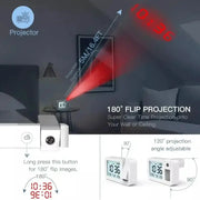 Digital Projection Alarm Clock – Rechargeable LED with USB Charger (Black & White) – view 5