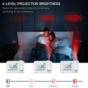 Digital Projection Alarm Clock – Rechargeable LED with USB Charger (Black & White) – view 3