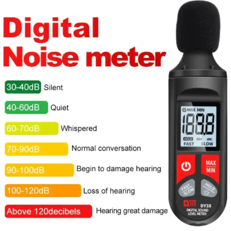 Habicare HBC Sound Level Meter - Digital DY38 Digital Sound Level Meter for Noise Measurement.