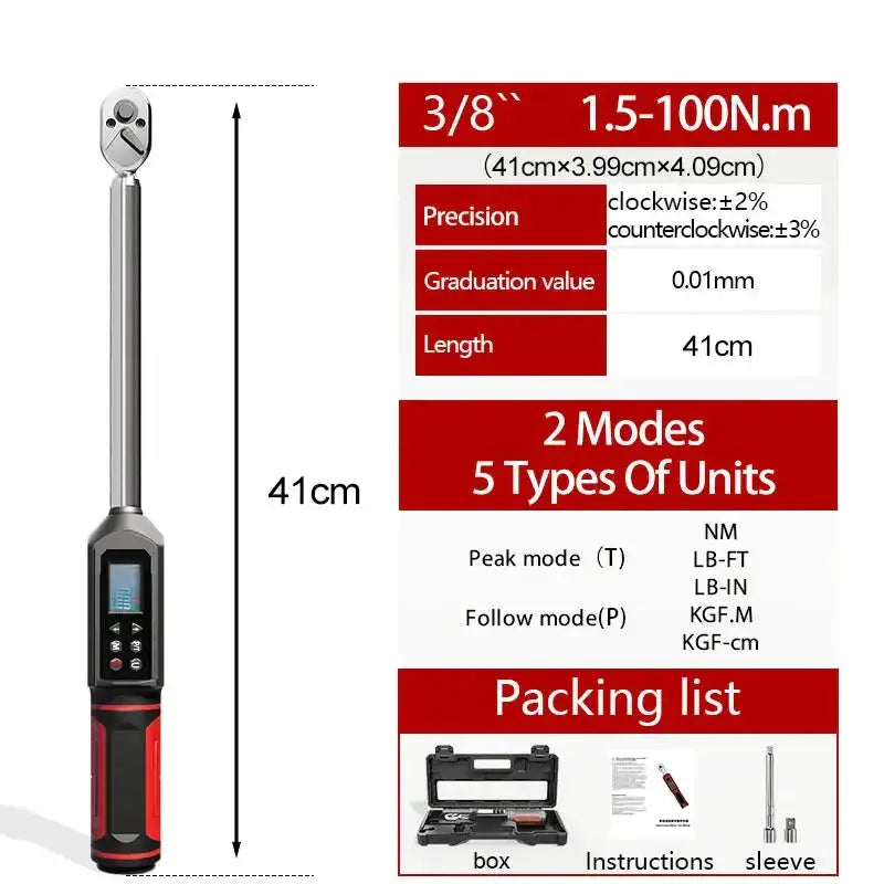 Digital Torque Wrench 0.15–100 N·m with LED & Buzzer Alerts (different models available) – view 11