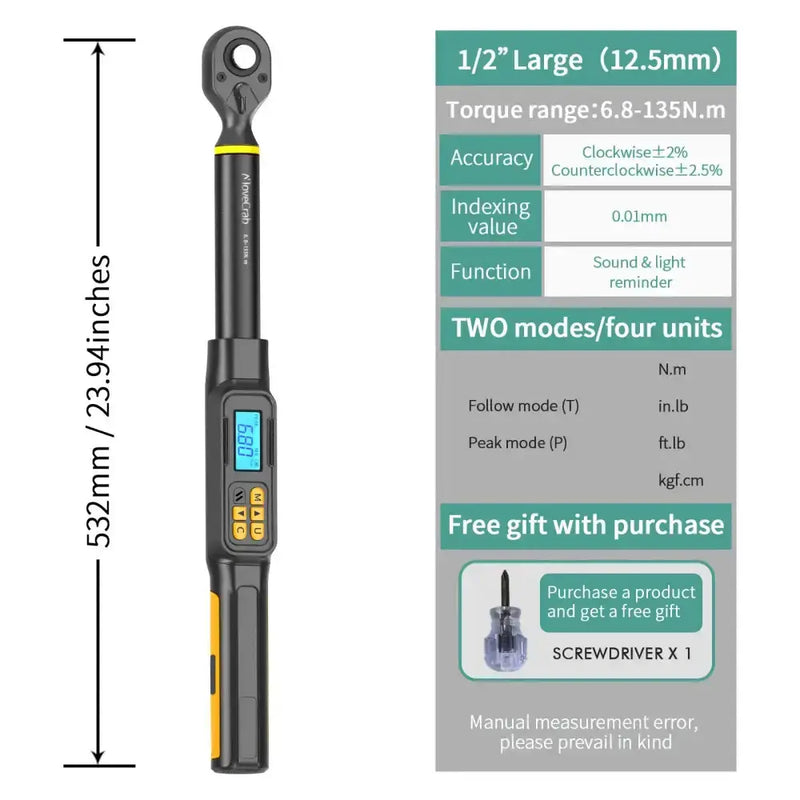 Digital Torque Wrench 1.5–340 N·m (±2% Accuracy) (different models available) – view 23