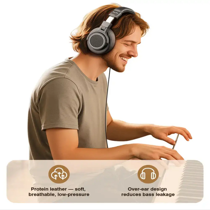 Habicare 9eight5 DJ Wired Studio Headphones – Over-Ear DJ Wired Studio Headphones – Over-Ear