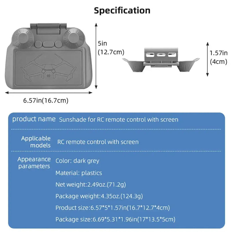 Habicare HBC DJI RC 2 Full Screen Sunshade Protector DJI RC 2 Full Screen Sunshade Protector