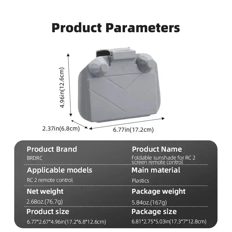 Habicare HBC DJI RC 2 Full Screen Sunshade Protector DJI RC 2 Full Screen Sunshade Protector