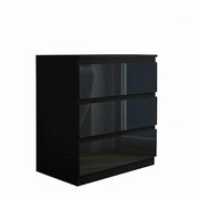 sue-e furniture Low boys 'Monaco' Black Chest of 3 drawers 'Monaco' Black Chest of 3 drawers