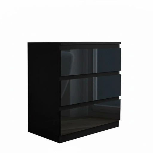 sue-e furniture Low boys 'Monaco' Black Chest of 3 drawers 'Monaco' Black Chest of 3 drawers