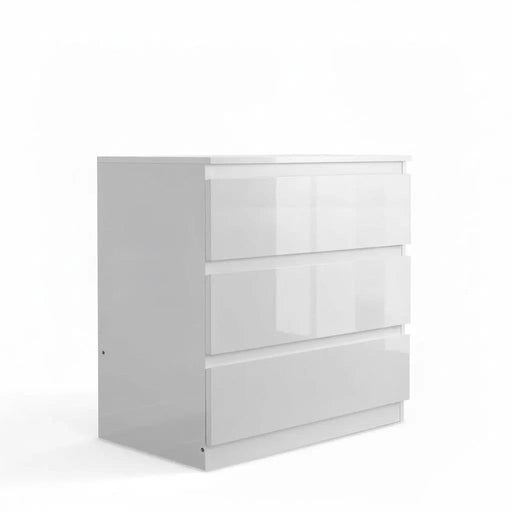 sue-e furniture Low boys 'Monaco' White chest of 3 drawers 'Monaco' White chest of 3 drawers