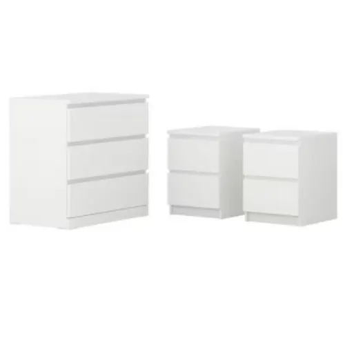 sue-e furniture Drawers 'Monaco' Bedroom Set (Bedside Table*2 + Chest of 3 Drawers) 'Monaco' Bedroom Set (Bedside Table*2 + Chest of 3 Drawers)