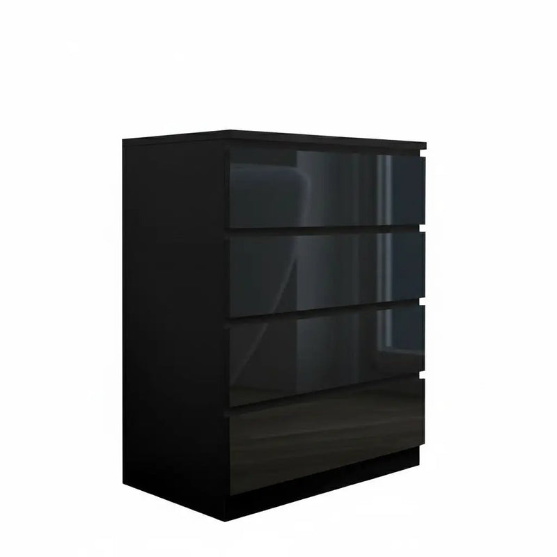 sue-e furniture Tall boys 'Monaco' Black Chest of 4 drawers 'Monaco' Black Chest of 4 drawers