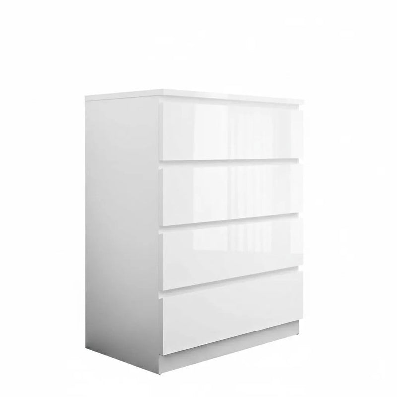 sue-e furniture Tall boys 'Monaco' White Chest of 4 drawers 'Monaco' White Chest of 4 drawers