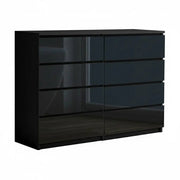 sue-e furniture Low boys 'Monaco' Black Chest of 8 drawers 'Monaco' Black Chest of 8 drawers