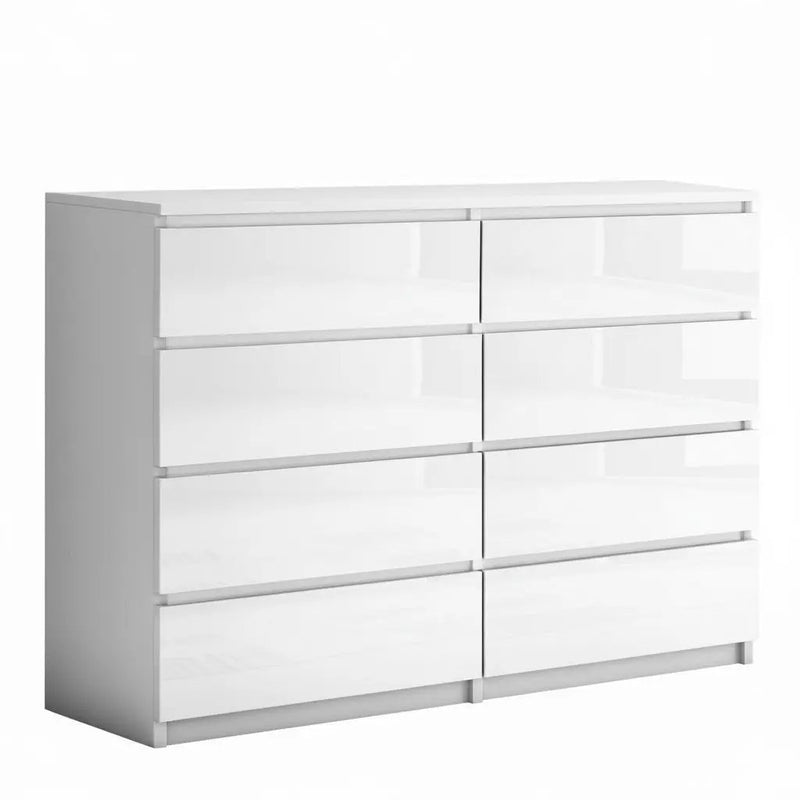 sue-e furniture Low boys 'Monaco' White Chest of 8 drawers 'Monaco' White Chest of 8 drawers