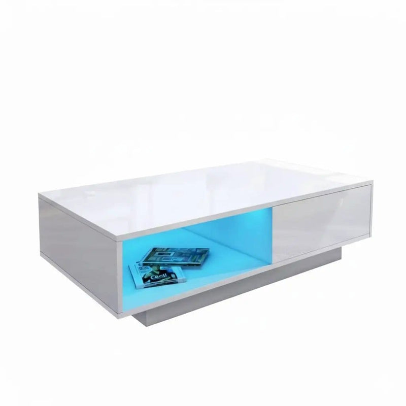sue-e furniture Coffee tables 'Romote' White Gloss Coffee table with RGB LED Lighting 'Romote' White Gloss Coffee table with RGB LED Lighting
