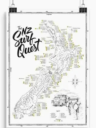 Moana SUP and Surf Surfing Guide Book NZ Surf Quest Map NZ Surf Quest Map