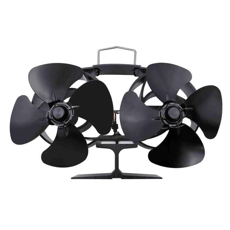 Two Heads Stove Fan Wood Log Burner Fireplace – view 1