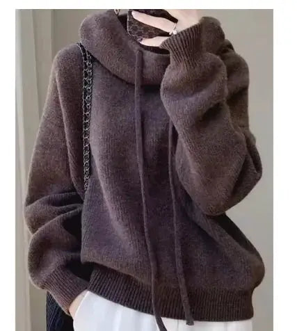 Women's Merino Wool High Neck Sweater Top – view 3