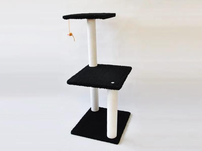 84CM 2 Levels Cat Tree Scratching Post with Mouse Black – view 2
