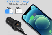 techplus Car Charger Type-C and USB Fast Charging Mobile Adapter TechPlus USB A USB C PD Car Charger Fast Charge