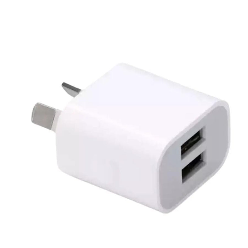 Dual USB Power Adapter Wall Plug (NZ / AUS) (White) – view 1