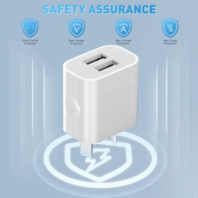 Dual USB Power Adapter Wall Plug (NZ / AUS) (White) – view 4