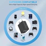 Dual USB Power Adapter Wall Plug (NZ / AUS) (Black) – view 4