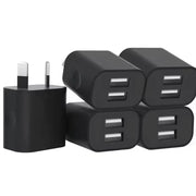 Dual USB Power Adapter Wall Plug (NZ / AUS) (Black) – view 2