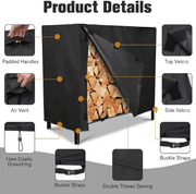salelink.co.nz Unbranded 244x61x107cm Firewood Rack Cover 244x61x107cm Firewood Rack Cover Black Outdoor