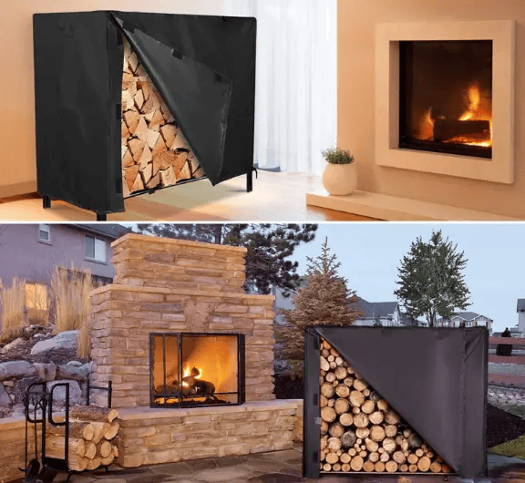 salelink.co.nz Unbranded 244x61x107cm Firewood Rack Cover 244x61x107cm Firewood Rack Cover Black Outdoor