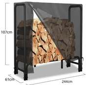 salelink.co.nz Unbranded 244x61x107cm Firewood Rack Cover 244x61x107cm Firewood Rack Cover Black Outdoor