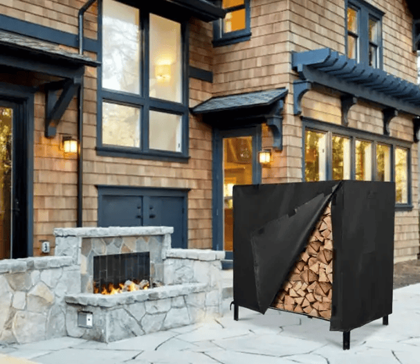 salelink.co.nz Unbranded 244x61x107cm Firewood Rack Cover 244x61x107cm Firewood Rack Cover Black Outdoor