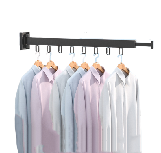 Extended Wall Mounted Foldable Retractable Clothes Drying Rack – view 1
