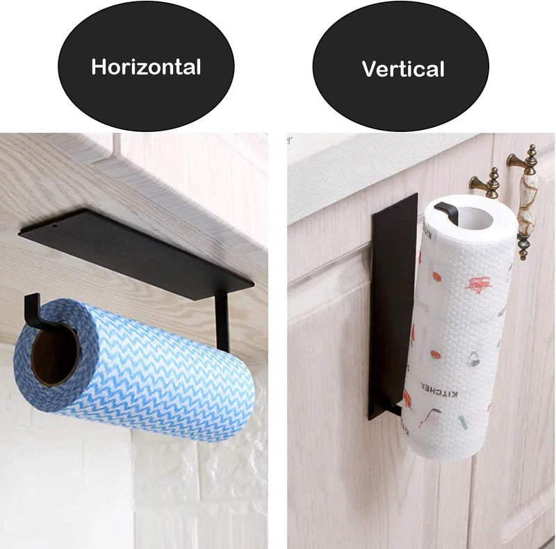salelink.co.nz Unbranded Paper Towel Holder - Black Black Carbon Steel Under Cabinet Paper Towel Holder