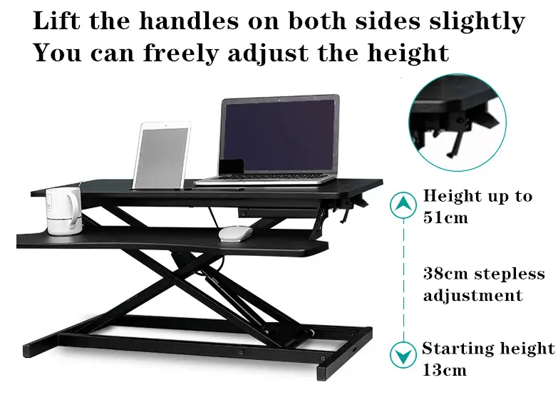 Laptop PC Monitor Computer Workstation Desk Table Converter Height Adjustable – view 4