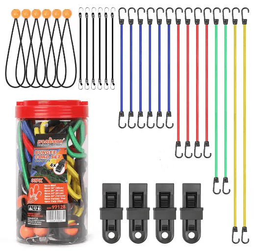 salelink.co.nz HORUSDY Horusdy 30PCS Premium Bungee Cords Horusdy 30PCS Premium Bungee Cords | Action Outdoors NZ