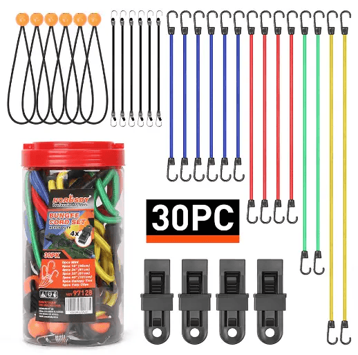 salelink.co.nz HORUSDY Horusdy 30PCS Premium Bungee Cords Horusdy 30PCS Premium Bungee Cords | Action Outdoors NZ