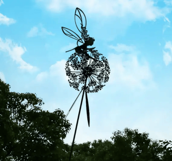Garden Stakes Fairy Dandelion Sculpture Statue – view 2
